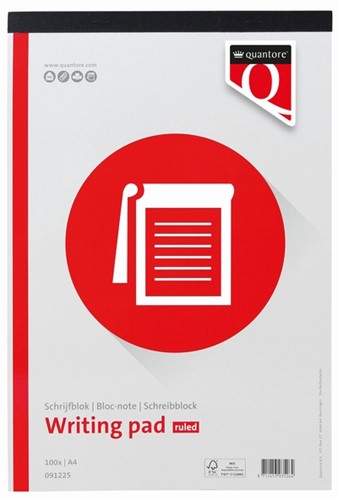 Schrijfblok Quantore Basic A4 gelinieerd
