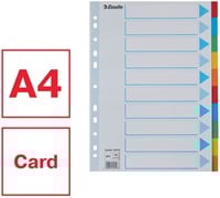Tabbladen Esselte Standaard A4 10-delig karton 11-rings met voorblad assorti-3