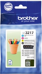 Brother LC-3217VAL 550pagina's 550pagina's Zwart, Cyaan, Magenta, Geel inktcartridge