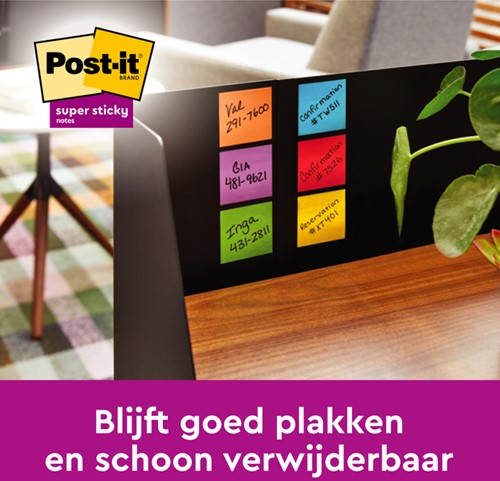 Memoblok Post-it 2028 Super Sticky 76x76mm kubus geel-3
