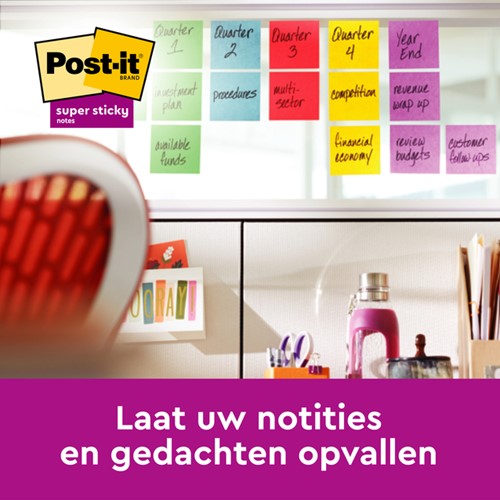 Memoblok Post-it 2028 Super Sticky 76x76mm kubus geel-1
