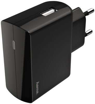 Oplader Hama USB-A 1X 2.4A zwart