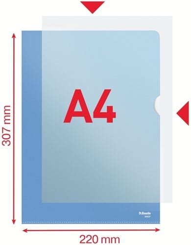 Insteekmap L-model Esselte standaard A4 0.11mm PP blauw 100 stuks-3