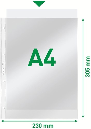 Showtas Leitz Premium standaard copy safe 0.09mm 4-gaats PVC A4 glashelder 100 stuks-1