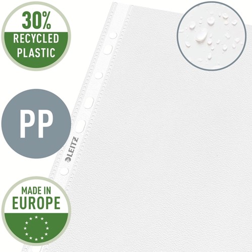 Showtas Leitz Premium standaard 11-gaats copy safe 0.085mm PP A4 transparant 100 stuks-1