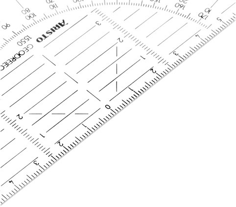 Geodriehoek Aristo 1550 160mm flexibel transparant-2