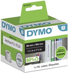 Etiket Dymo LabelWriter multifunctioneel 38x190mm 1 rol á 110 stuks wit