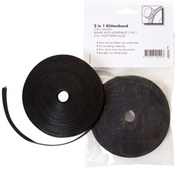 Klittenband Office kabelbinder 2-in 1 13mmx10m zwart
