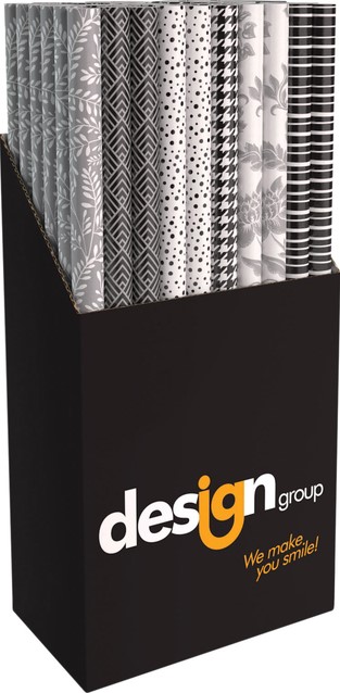 klant herberg censuur Inpakpapier Design Group 200x70cm zwart wit assorti bij Masco  kantoorartikelenexpress