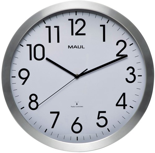 Wandklok MAUL Move RC Ø400x45mm aluminium frame wit incl. batterij