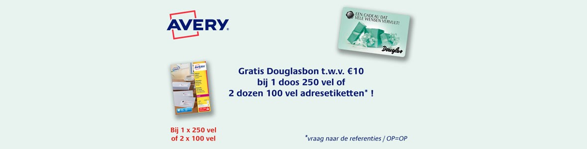 Gratis Douglasbon bij Avery