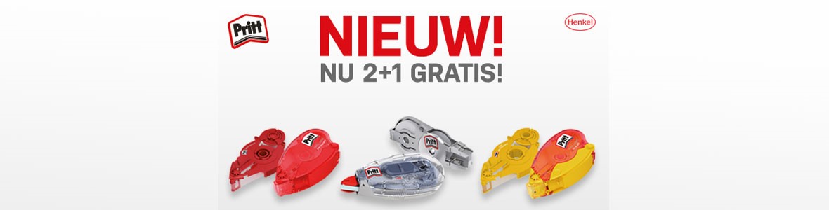 Pritt actie: 2 + 1 gratis