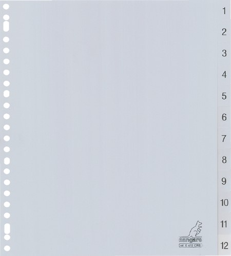 Tabbladen Kangaro 23-gaats G412CM-B 1-12 genummerd breed PP