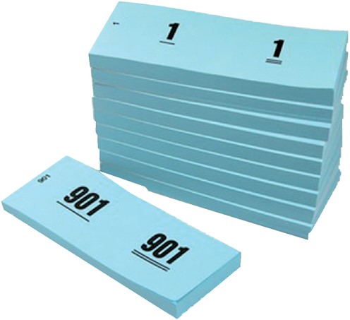 Nummerblok 42x105mm nummering 1-1000 blauw 10 st