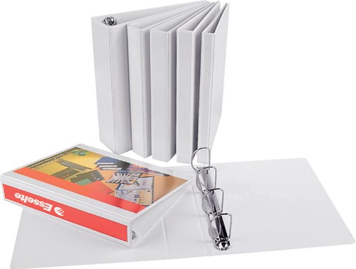 Presentatieringband Esselte Essentials panorama A4 4-rings D-mechaniek 25mm wit-2
