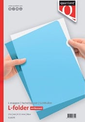 Insteekmap L-model Quantore A4 PP 0.12mm blauw 25 stuks