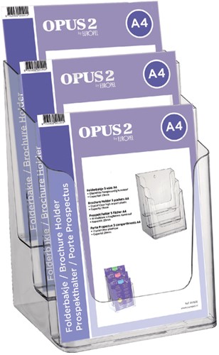 Folderhouder OPUS 2 3vaks A4 transparant