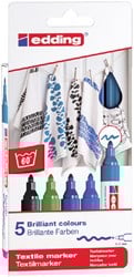 Textielmarker edding 4500 rond 2-3mm koel assorti 5 stuks