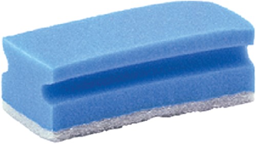 Schuurspons blauw/wit met greep 7x14cm 10 stuks