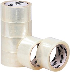 Verpakkingstape Quantore 50mmx60m PP no noise transparant 6rollen