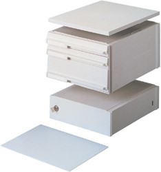 Stapelcassette Djois set van 1 voetstuk en 1 bovenplaat grijs